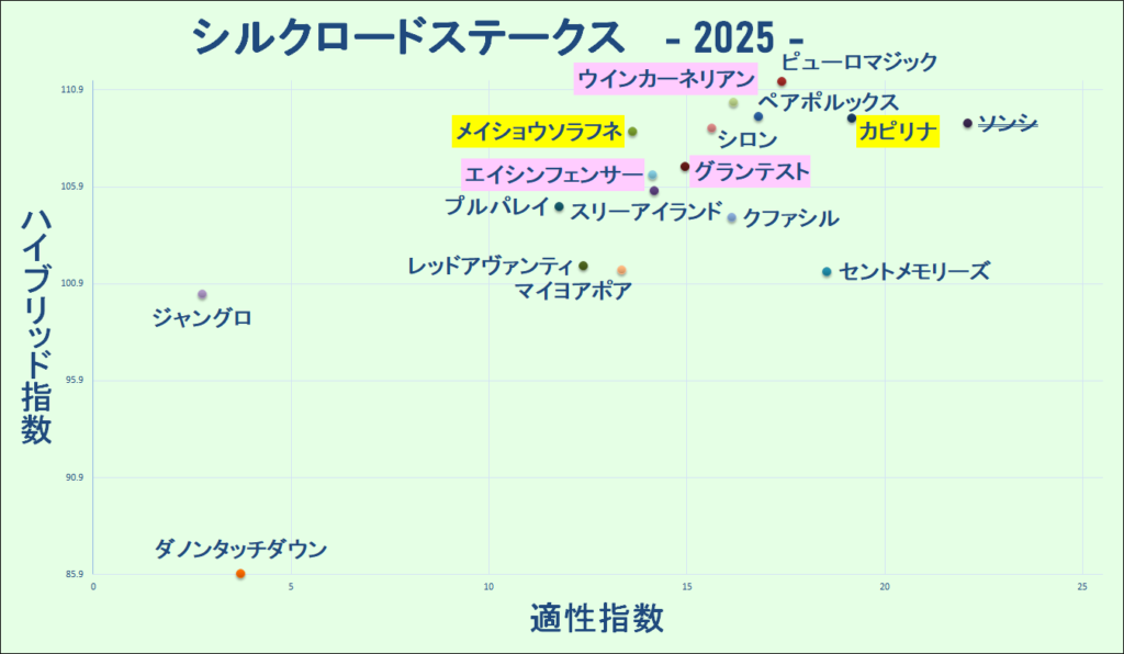 2025　シルクロードＳ　マトリクス　結果